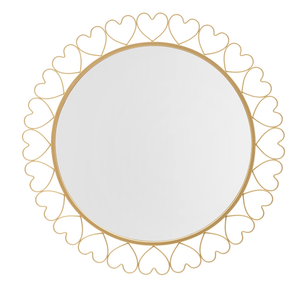Oglinda de perete Hearts, Mauro Ferretti, Ø 80 cm, fier/MDF, auriu - imagine 7